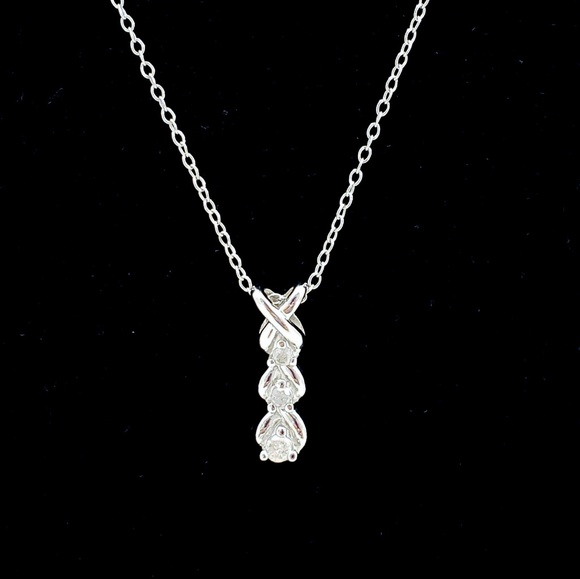 Sterling Silver Jewelry - Sterling silver necklace + drop pendant